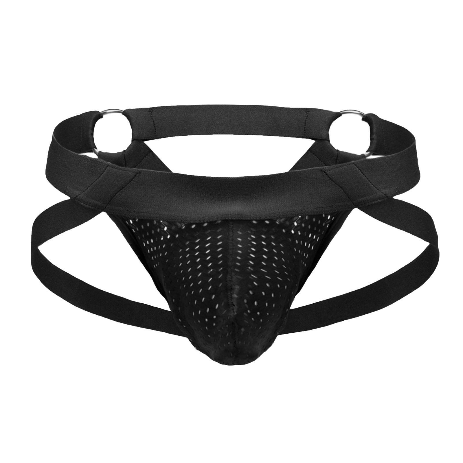 Metal ring bondage strap single-layer mesh double thong